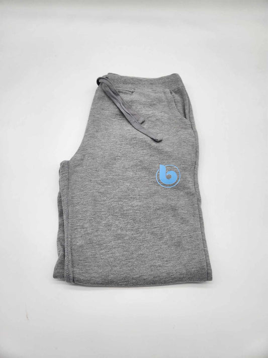 Jogger Sweatpants Heather Gray w Light Blue Circle B