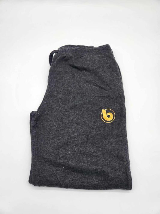 Jogger Sweatpants Heather Charcoal with Gold B