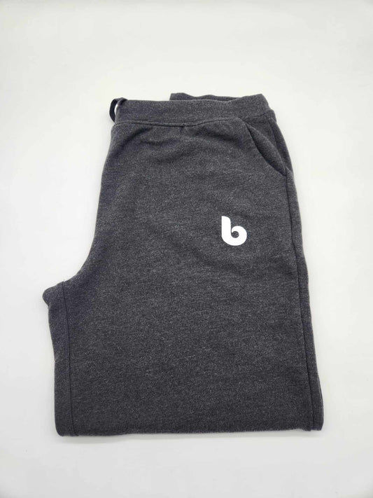 Jogger Sweatpants Heather Charcoal with White B