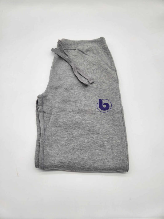 Jogger Sweatpants Heather Gray w Purple Circle B